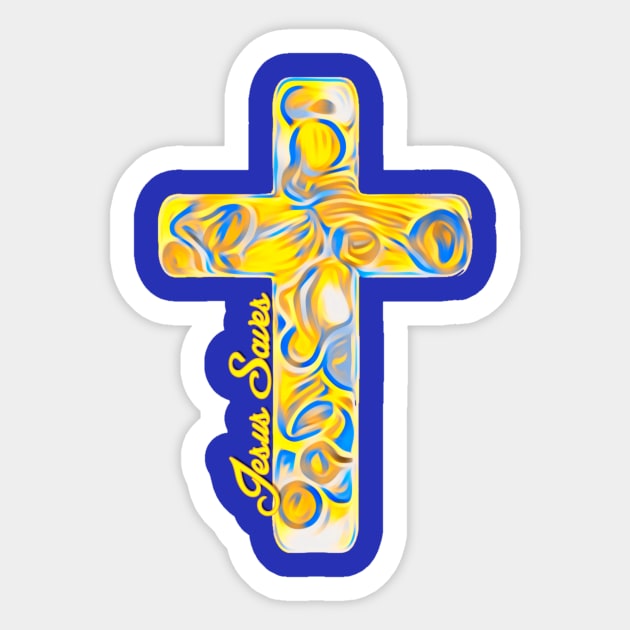 Bright Colorful Cross Sticker by AlondraHanley